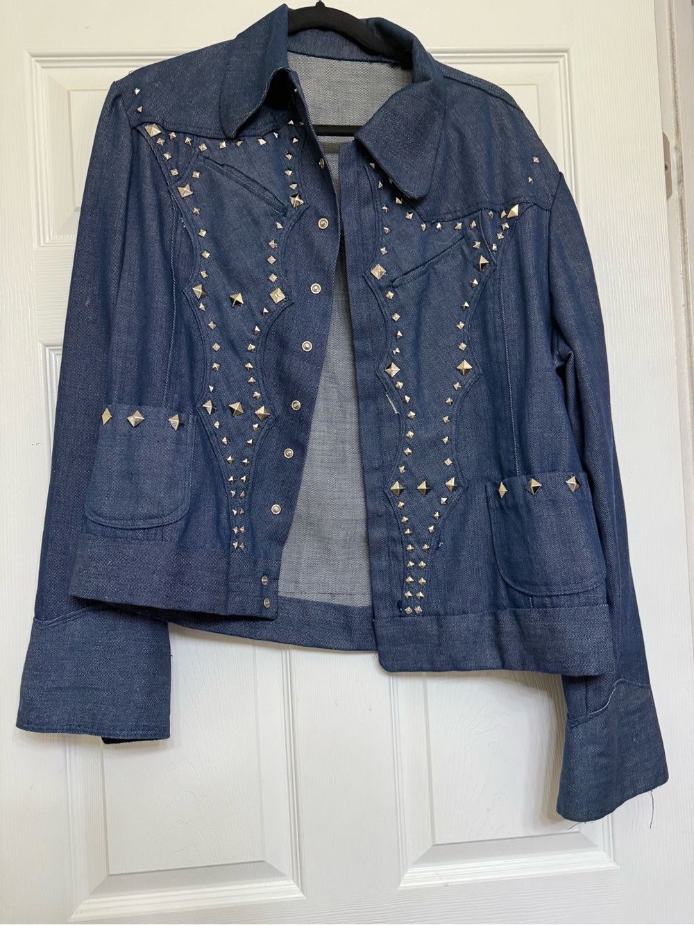 Vintage Homemade Studded Blue Denim Jacket